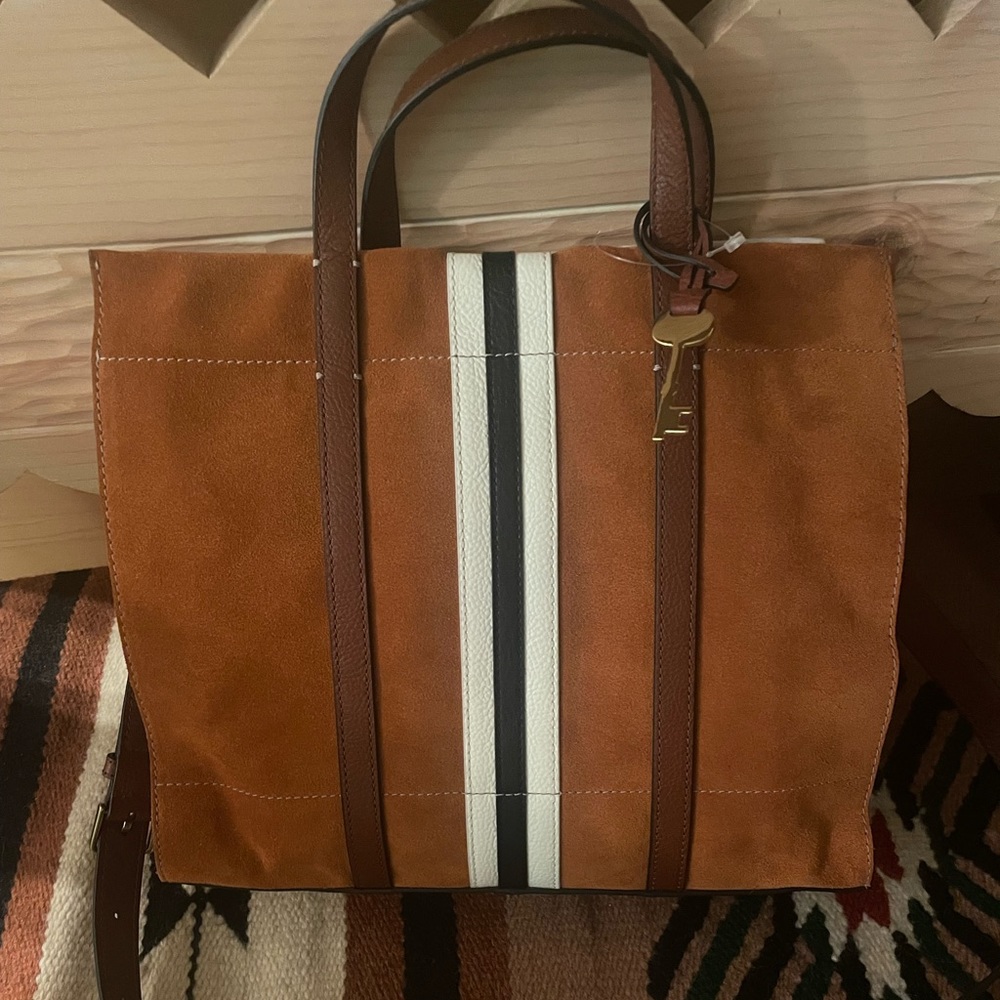 Fossil caramel Carmen shopper purse-Brand New